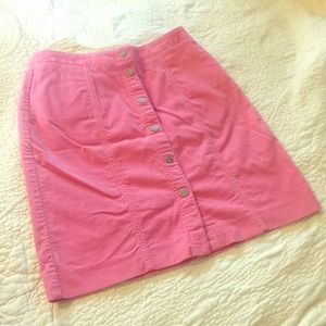 Button front corduroy skirt